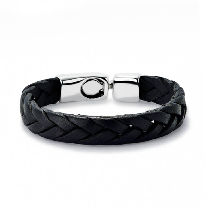 UNOde50 Sterling Silver - Plated Clasp Leather Braided Bracelet - MococoUNOde50PUL2455MARMTL0LBracelets