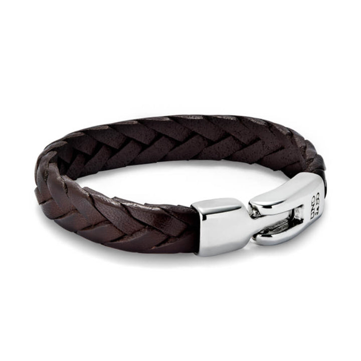UNOde50 Sterling Silver - Plated Clasp Leather Braided Bracelet - MococoUNOde50PUL2455MARMTL0LBracelets