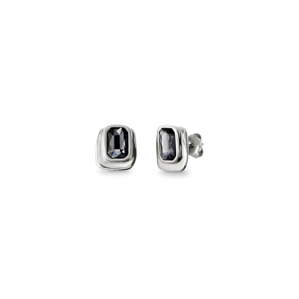 UNOde50 Sterling Silver - Plated Crystal Rectangular Earrings - MococoUNOde50Earrings