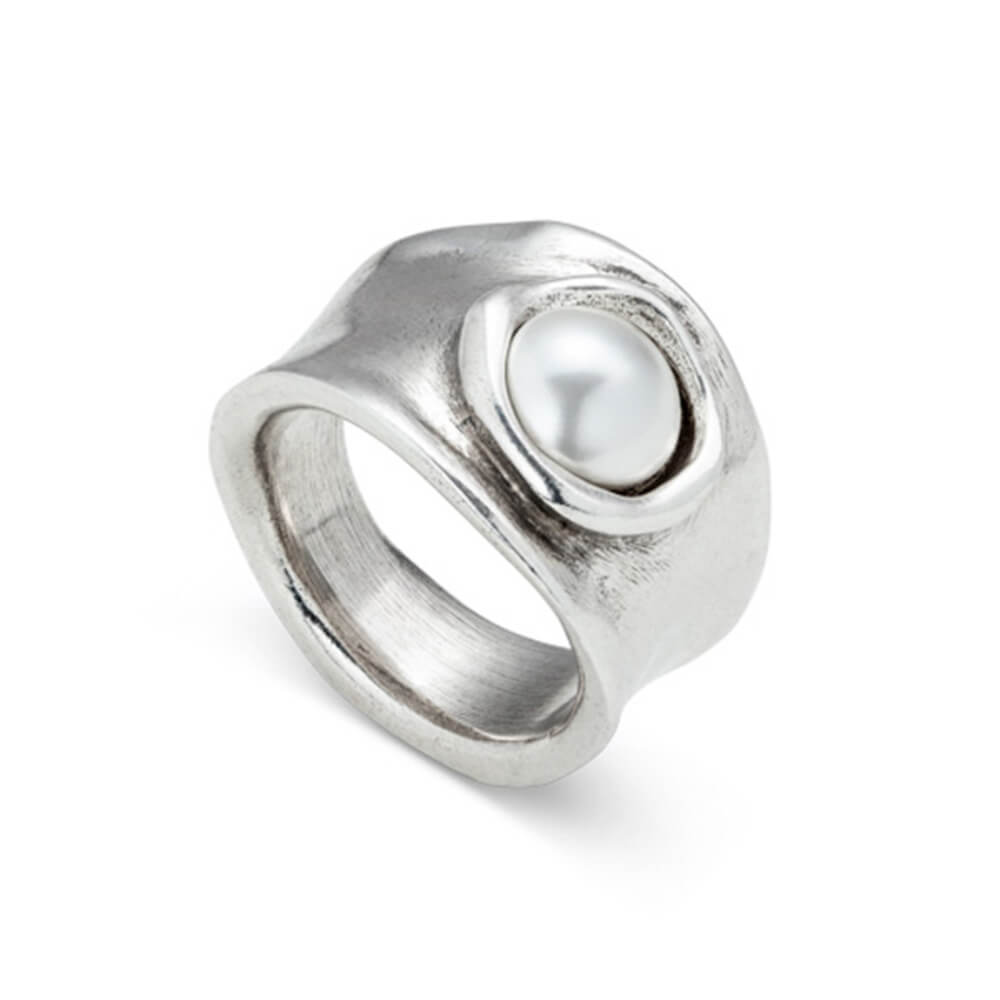 UNOde50 Sterling Silver - Plated Crystal Ring - MococoUNOde50ANI0609BPLMTL12Rings