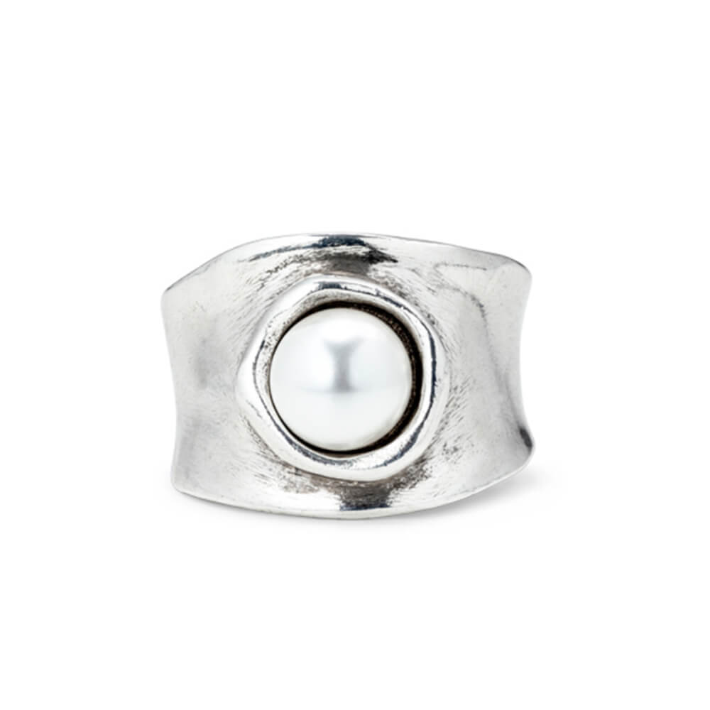 UNOde50 Sterling Silver - Plated Crystal Ring - MococoUNOde50ANI0609BPLMTL12Rings