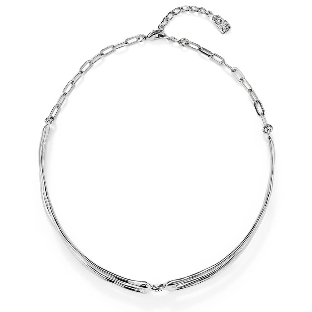 UNOde50 Sterling Silver - Plated Double White Topaz Necklace - MococoUNOde50COL1935BLNMTL0UNecklaces