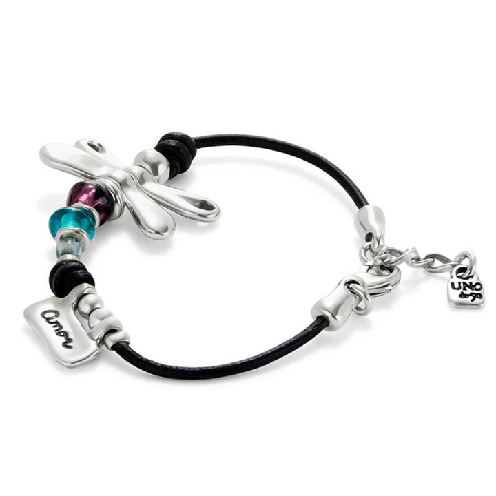 UNOde50 Sterling Silver - Plated Dragonfly Leather Bracelet - MococoUNOde50PUL2478MCLMTL0MBracelets