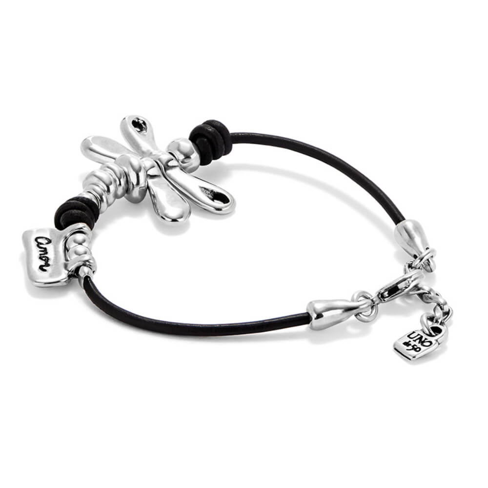 UNOde50 Sterling Silver - Plated Dragonfly Leather Bracelet - MococoUNOde50PUL2479MARMTL0MBracelets