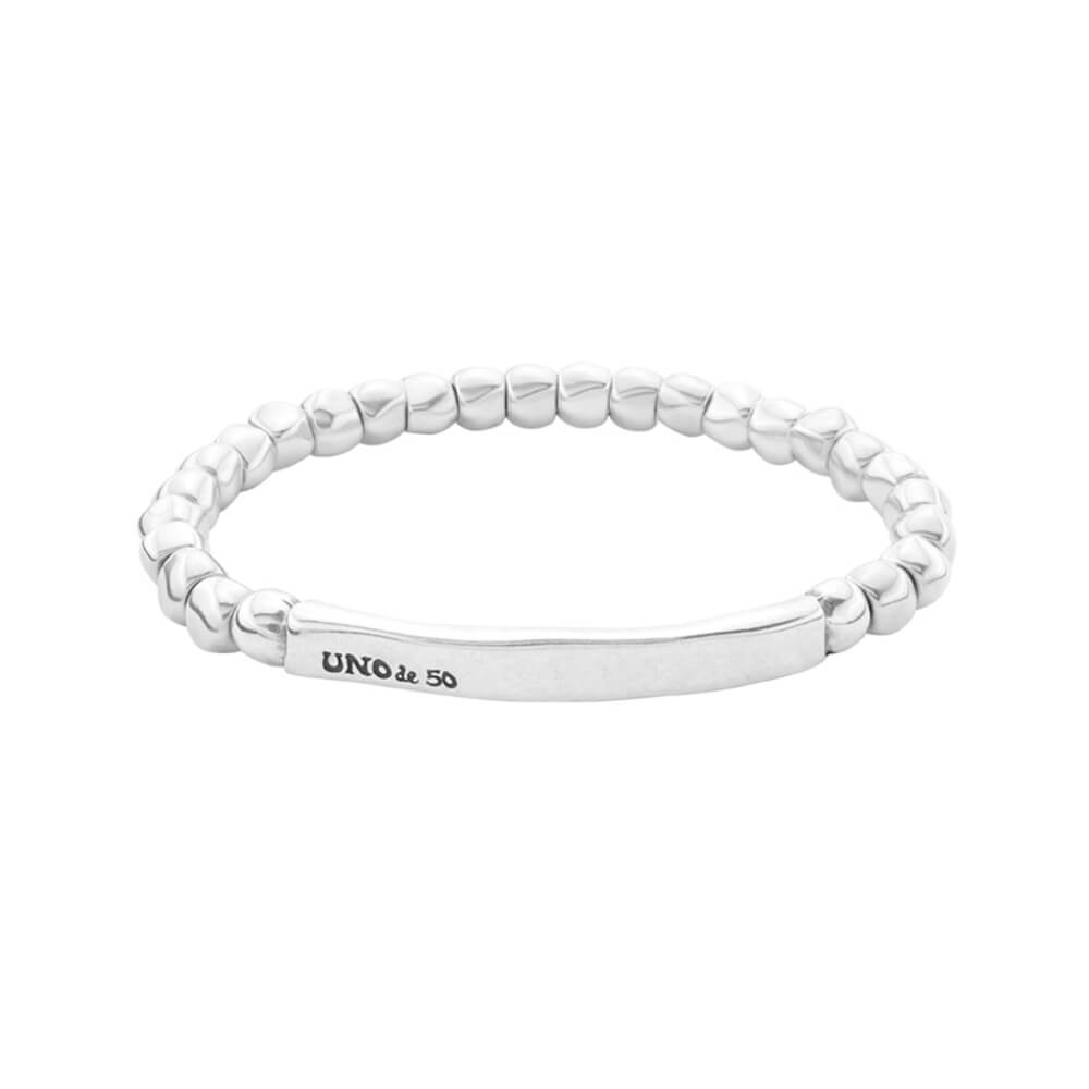 UNOde50 Sterling Silver - Plated Elastic Beaded Bracelet - MococoUNOde50PUL1844MTL0000LBracelets