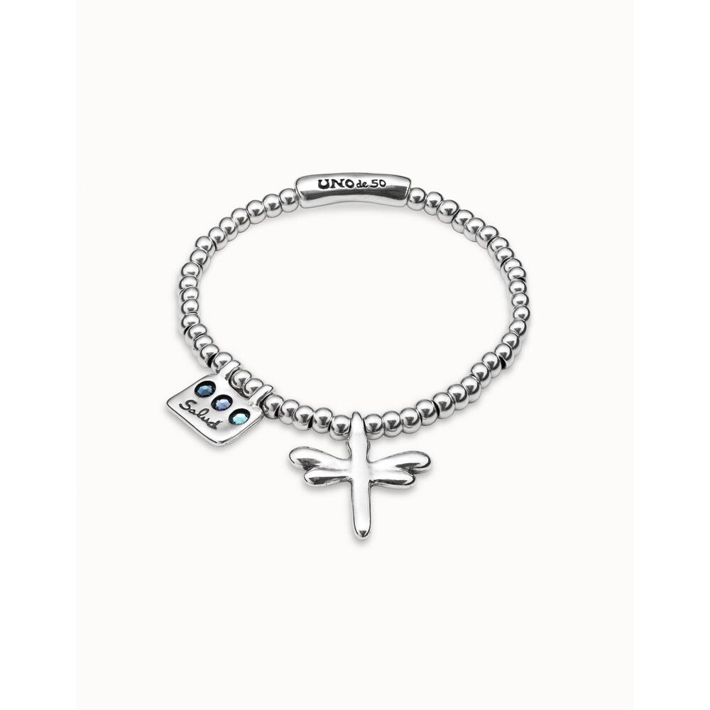 UNOde50 Sterling Silver - Plated Elastic Bracelet With Health Message - MococoUNOde50PUL2040AZUMTL - S/SBracelet