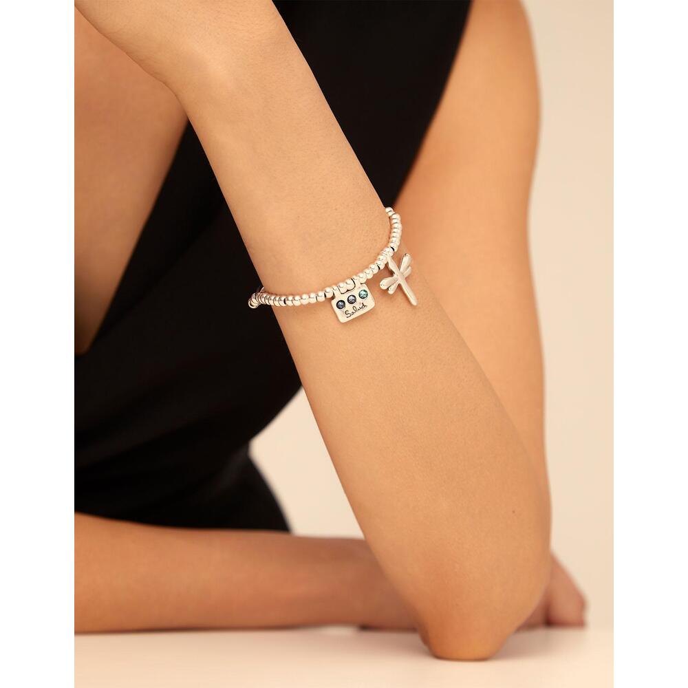 UNOde50 Sterling Silver - Plated Elastic Bracelet With Health Message - MococoUNOde50PUL2040AZUMTL - S/SBracelet