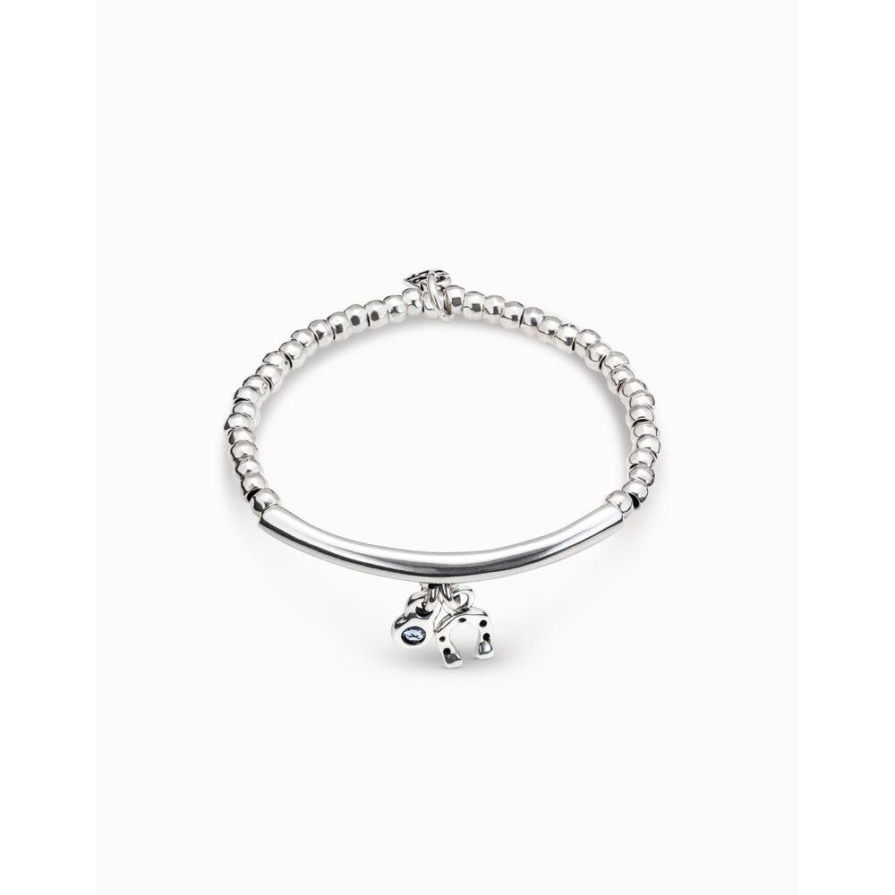 UNOde50 Sterling Silver - Plated Elastic Bracelet With Tube And Green Crystal - MococoUNOde50PUL2207MTL000 - S/MBracelet