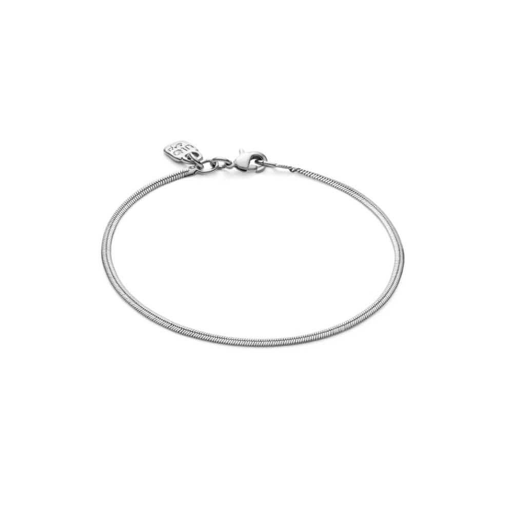 UNOde50 Sterling Silver-Plated Flat Snake Chain Bracelet image
