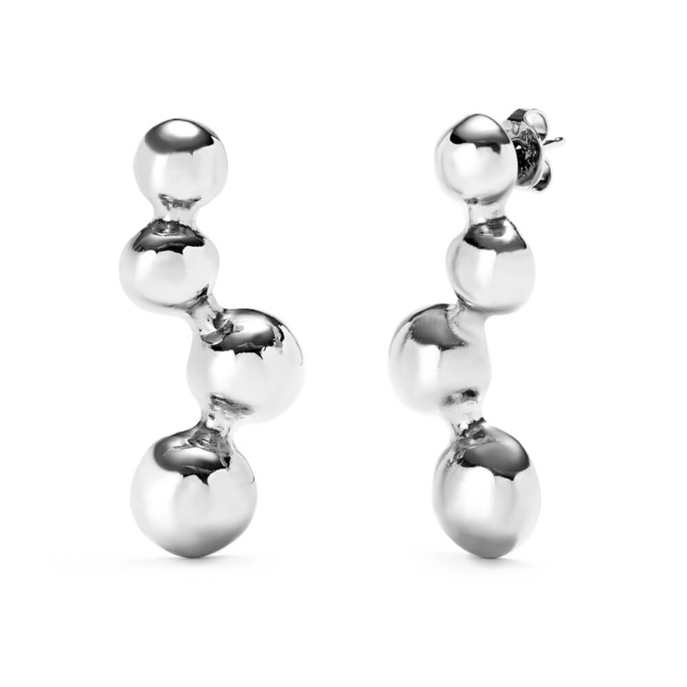 UNOde50 Sterling Silver - Plated Four Bubble Shaped Beads Earrings - MococoUNOde50PEN0999MTL0000UEarrings