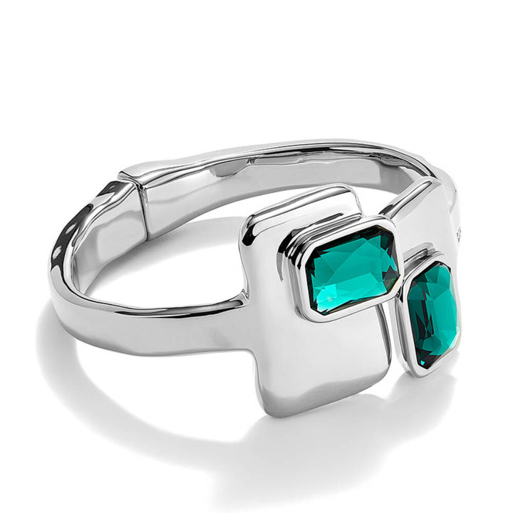 UNOde50 Sterling Silver - Plated Green Crystals Bangle Bracelet - MococoUNOde50PUL2486VRDMTL0MBracelets