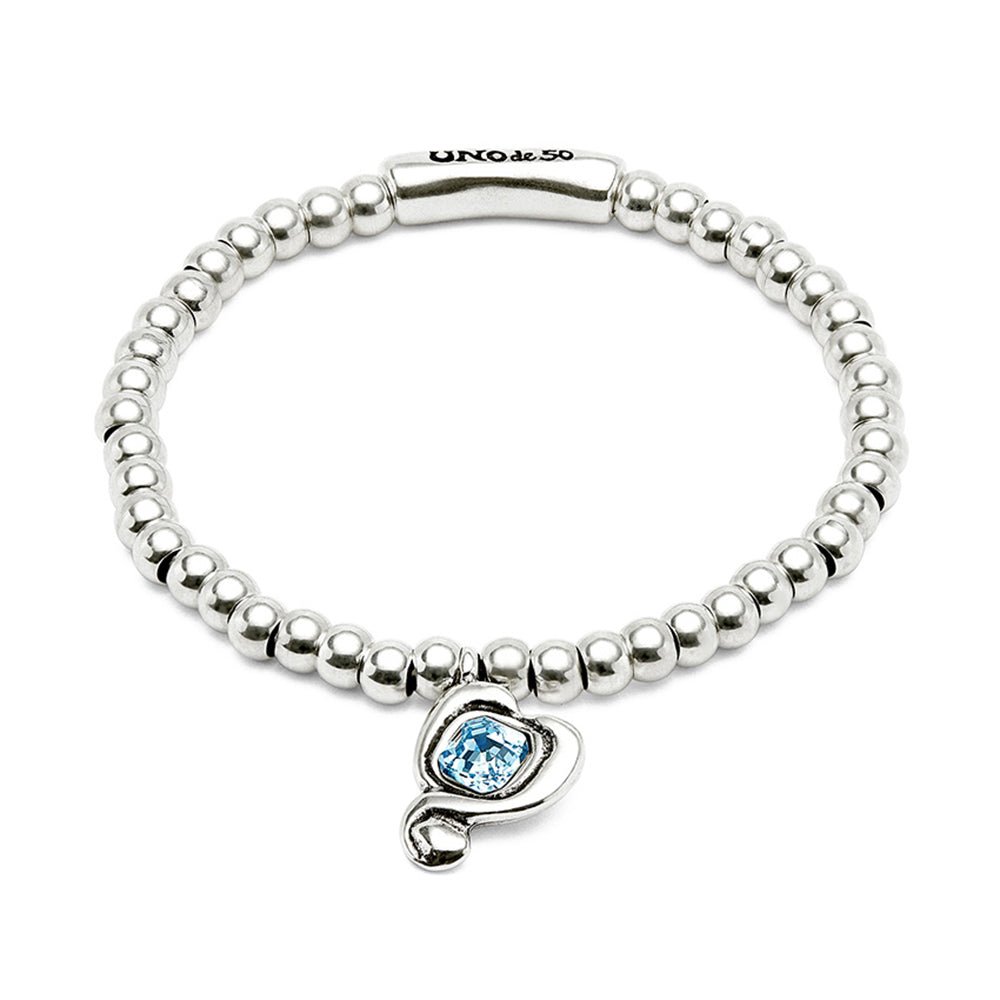 Unode50 Sterling Silver - Plated Heart Crystal Bracelet - MococoUNOde50PUL2514AZCMTL0MBracelets