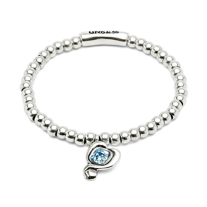 Unode50 Sterling Silver - Plated Heart Crystal Bracelet - MococoUNOde50PUL2514AZCMTL0MBracelets