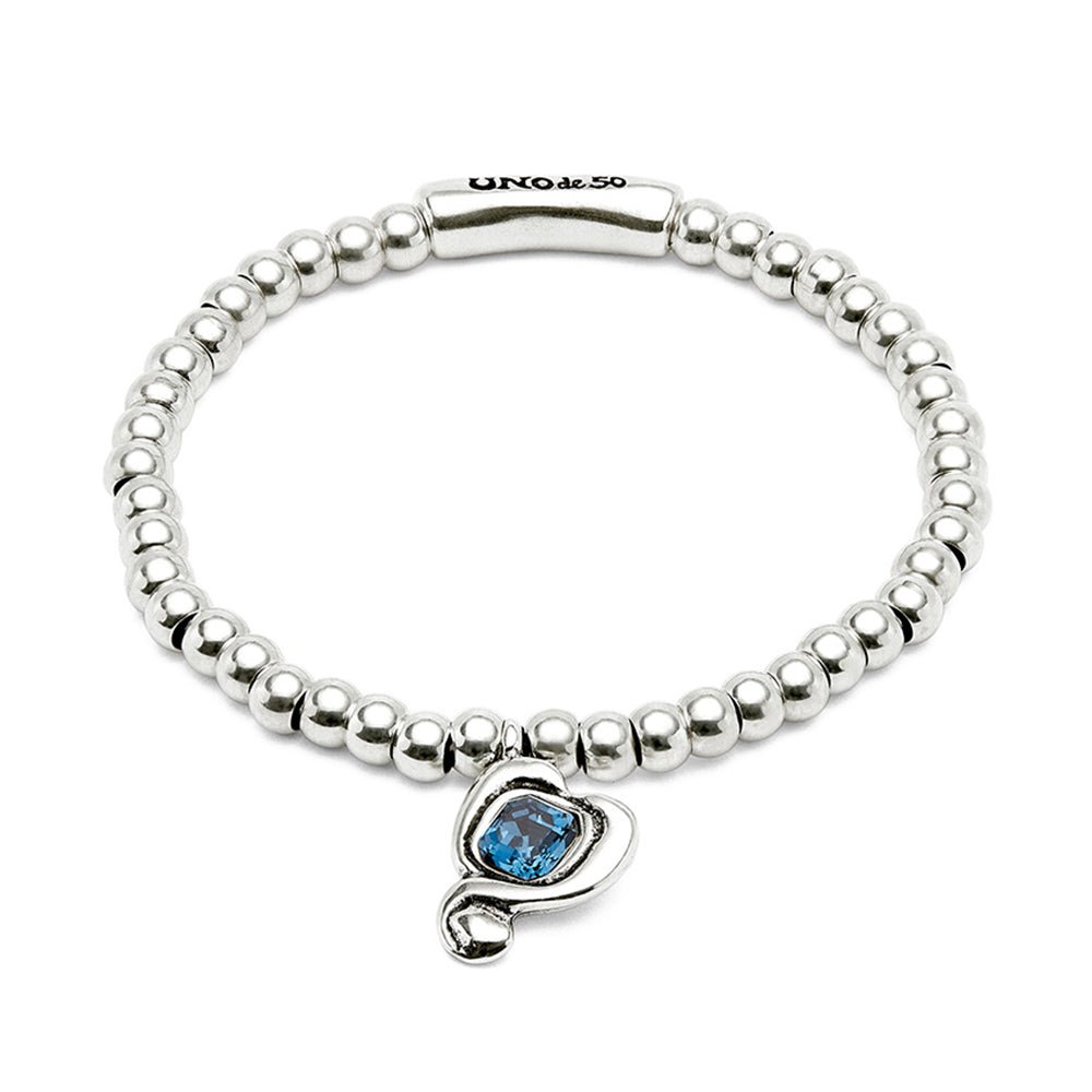 Unode50 Sterling Silver - Plated Heart Crystal Bracelet - MococoUNOde50PUL2514AZOMTL0MBracelets