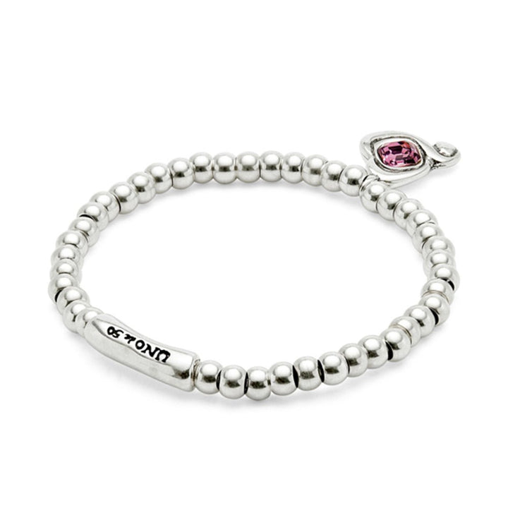 Unode50 Sterling Silver - Plated Heart Crystal Bracelet - MococoUNOde50PUL2514VRDMTL0MBracelets