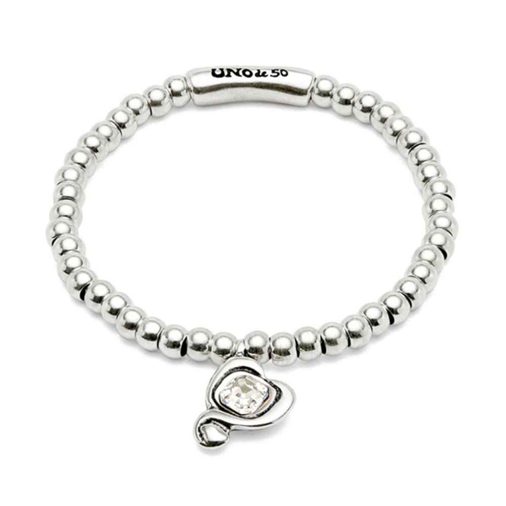 Unode50 Sterling Silver - Plated Heart Crystal Bracelet - MococoUNOde50PUL2514CRSMTL0MBracelets