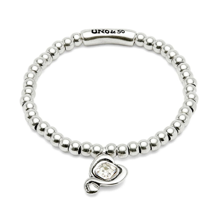 Unode50 Sterling Silver - Plated Heart Crystal Bracelet - MococoUNOde50PUL2514CRSMTL0MBracelets