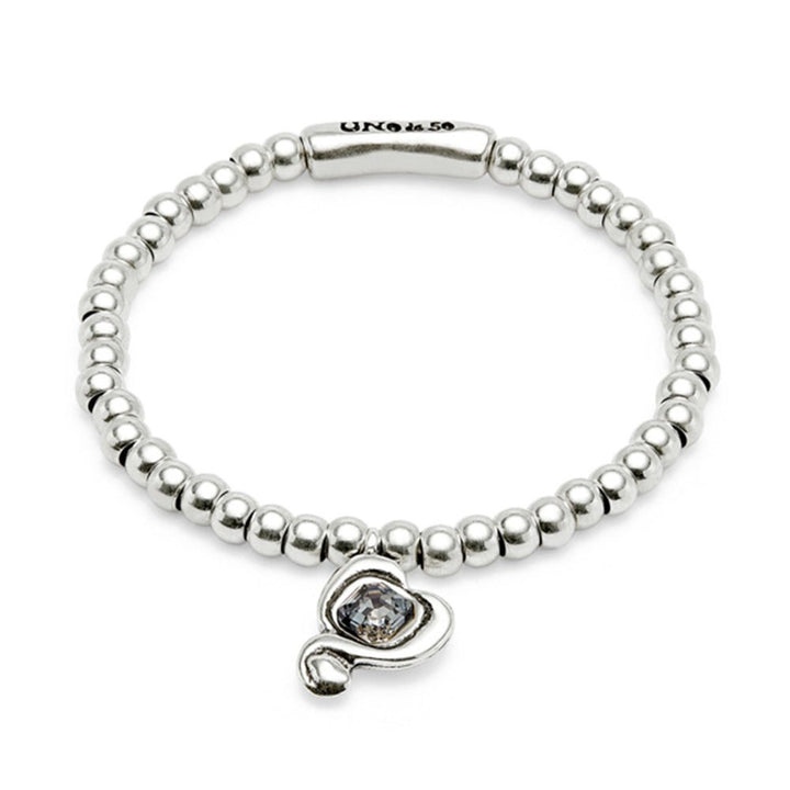 Unode50 Sterling Silver - Plated Heart Crystal Bracelet - MococoUNOde50PUL2514NGRMTL0MBracelets