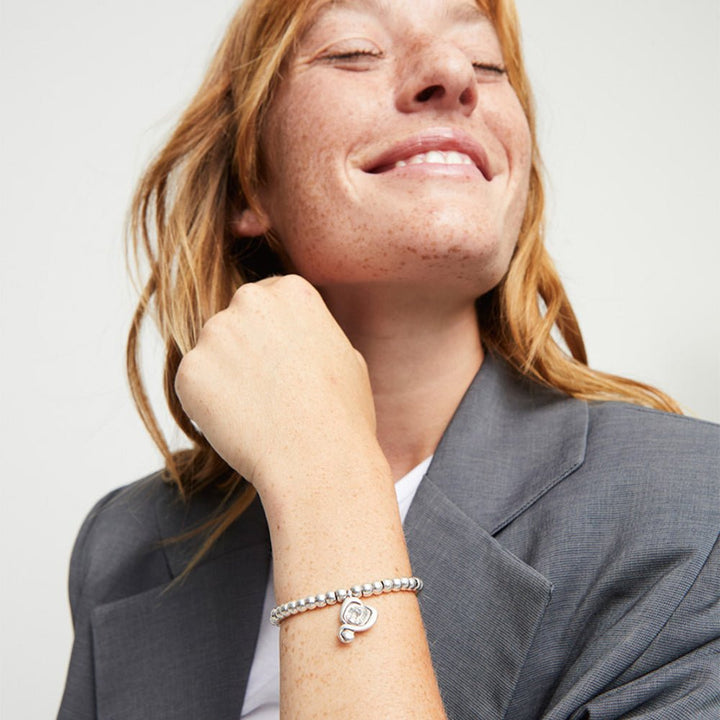 Unode50 Sterling Silver - Plated Heart Crystal Bracelet - MococoUNOde50PUL2514VRDMTL0MBracelets