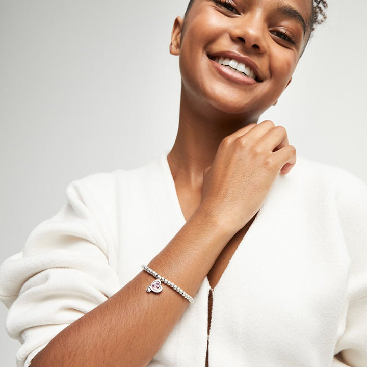 Unode50 Sterling Silver - Plated Heart Crystal Bracelet - MococoUNOde50PUL2514VRDMTL0MBracelets