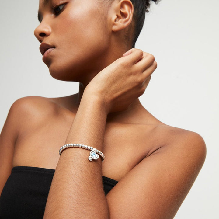 Unode50 Sterling Silver - Plated Heart Crystal Bracelet - MococoUNOde50PUL2514VRDMTL0MBracelets
