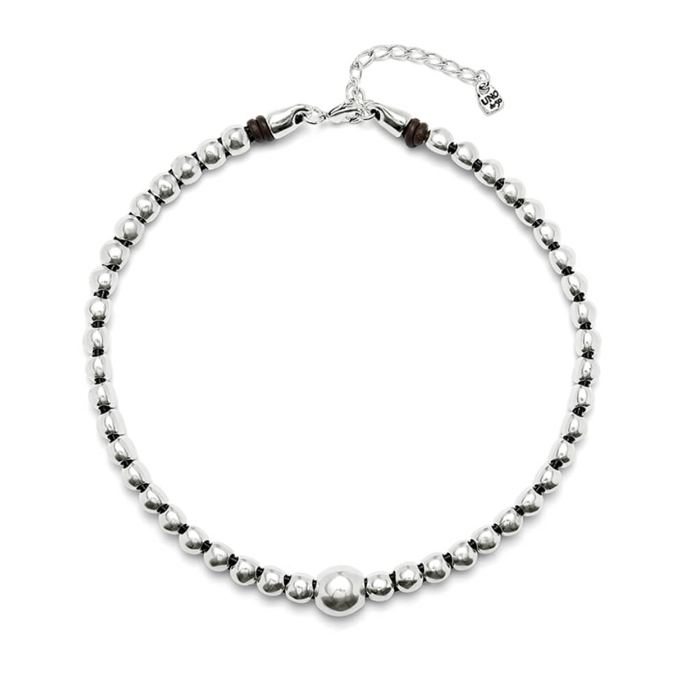 UNOde50 Sterling Silver - Plated Larger Central Beaded Pendant - MococoUNOde50COL1995MTL0000UNecklaces