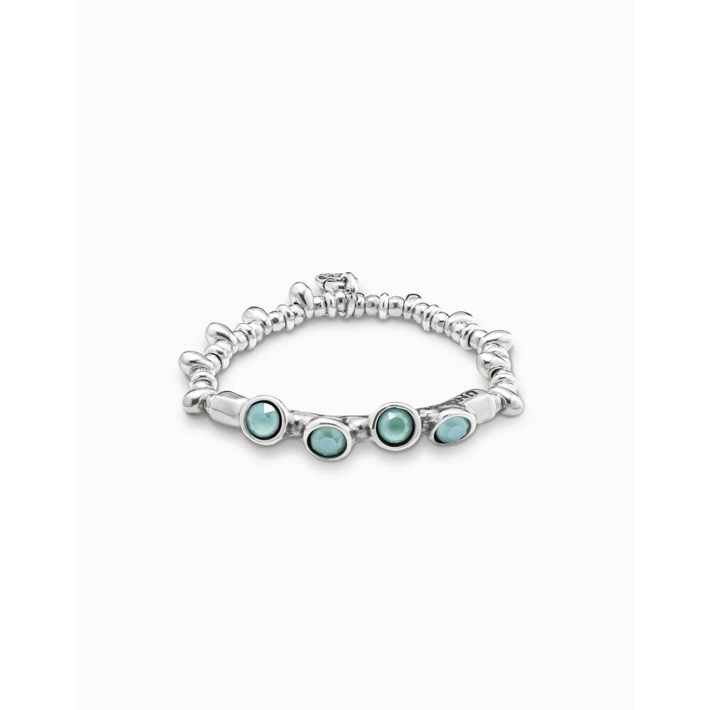 UNOde50 Sterling Silver - Plated Leather Bracelet With Crystals - MococoUNOde50PUL1816VRDMTL0MBracelet