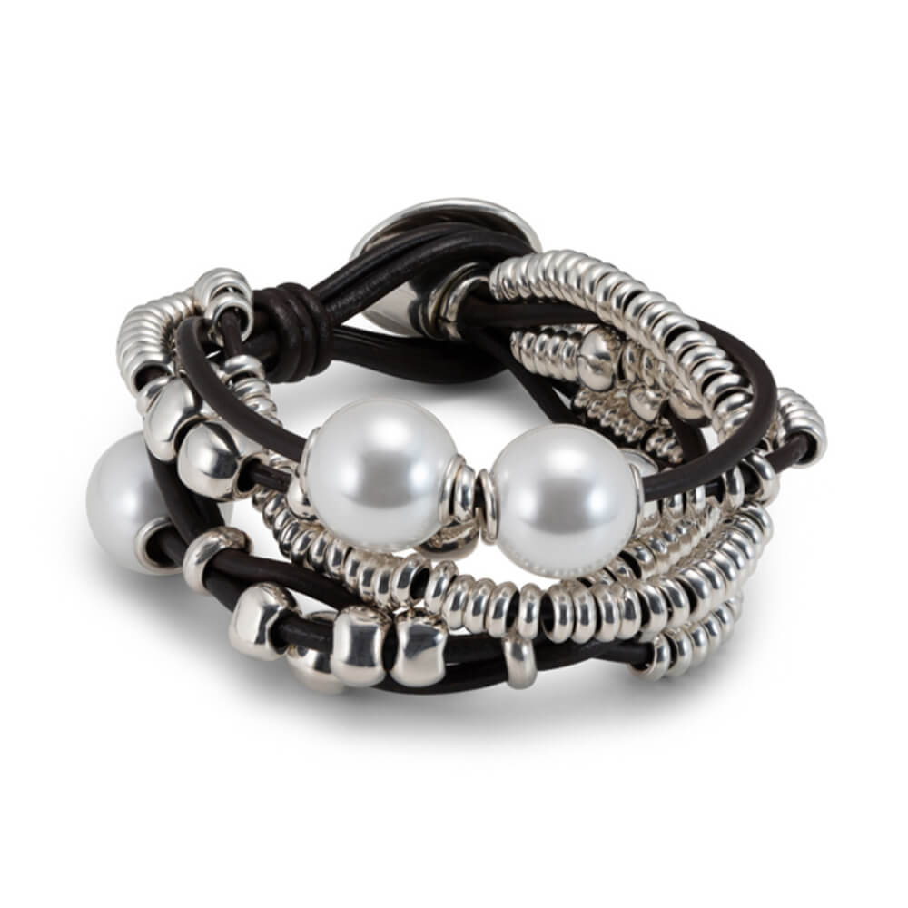 UNOde50 Sterling Silver - Plated Leather Bracelet - MococoUNOde50PUL0578MTBracelets