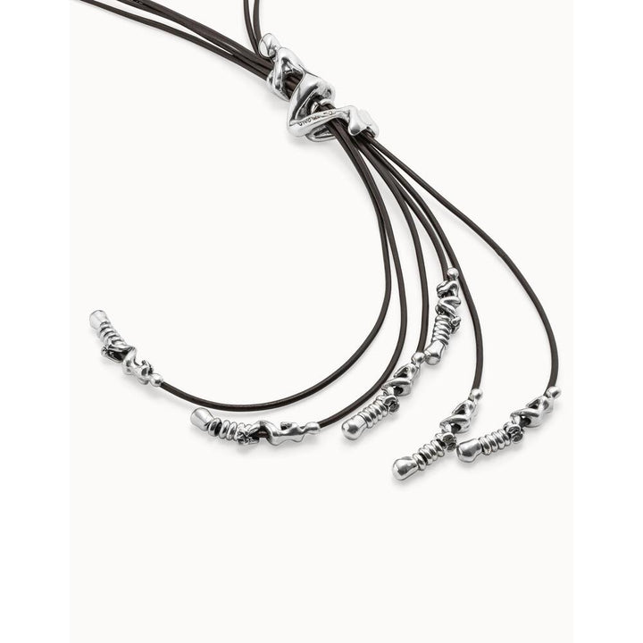 UNOde50 Sterling Silver - Plated Leather Necklace - MococoUNOde50COL1056MARMTLNecklace