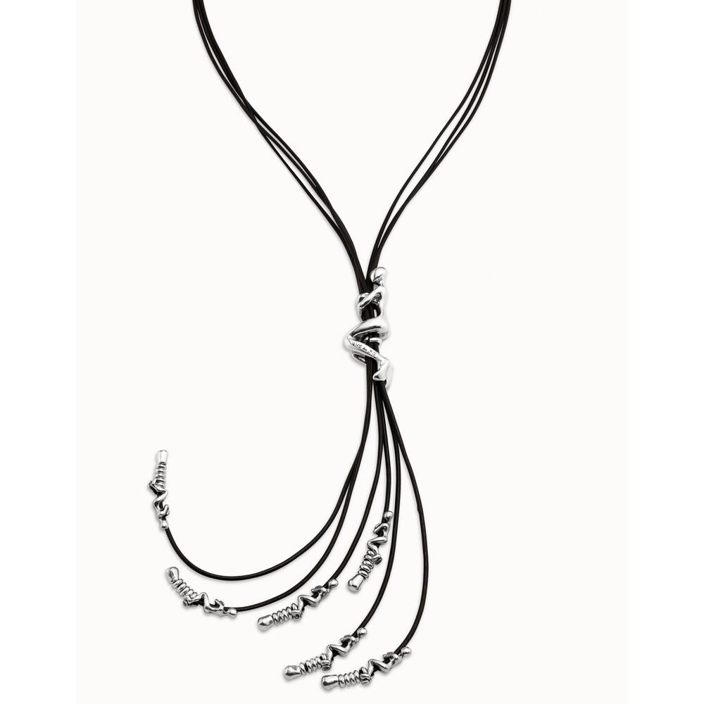 UNOde50 Sterling Silver - Plated Leather Necklace - MococoUNOde50COL1056MARMTLNecklace