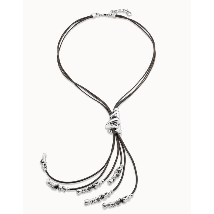 UNOde50 Sterling Silver - Plated Leather Necklace - MococoUNOde50COL1056MARMTLNecklace