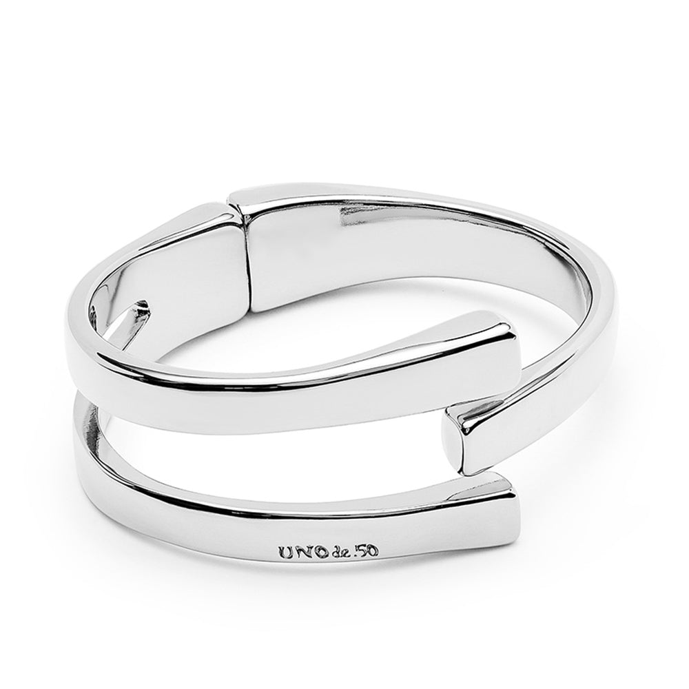 Unode50 Sterling Silver-Plated Heart Charm Made of Metal Alloy Chain Necklace image 2