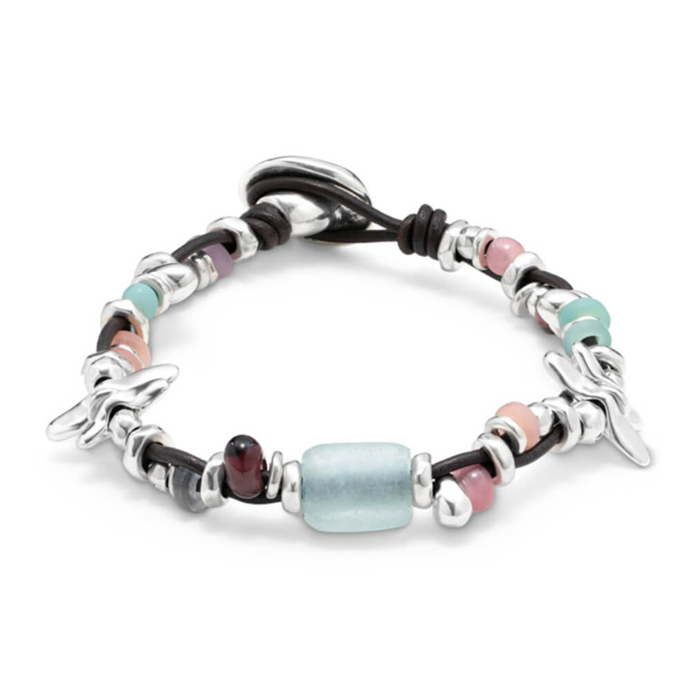 UNOde50 Sterling Silver - Plated Multicolor Crystals Leather Bracelet - MococoUNOde50PUL1742MCLMTL0MBracelets