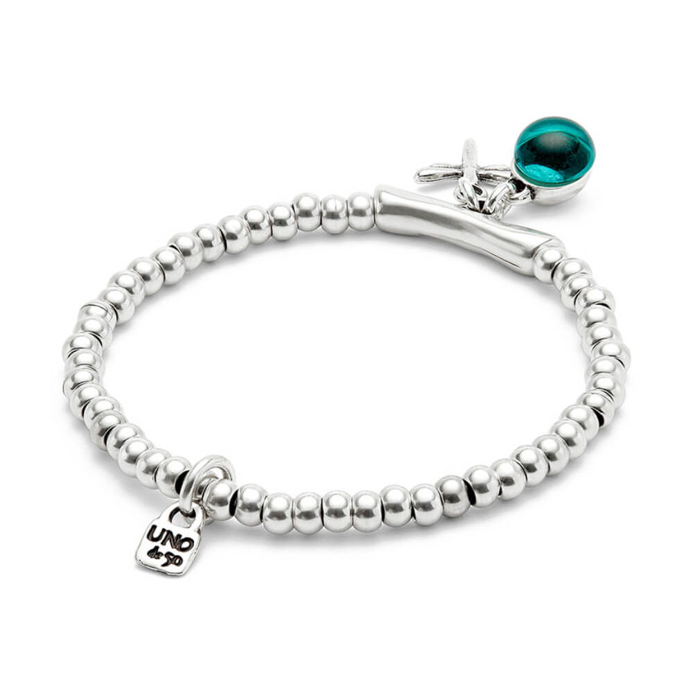 UNOde50 Sterling Silver - Plated Murano Glass and Dragonfly Bracelet - MococoUNOde50PUL2535VRDMTL0MBracelets