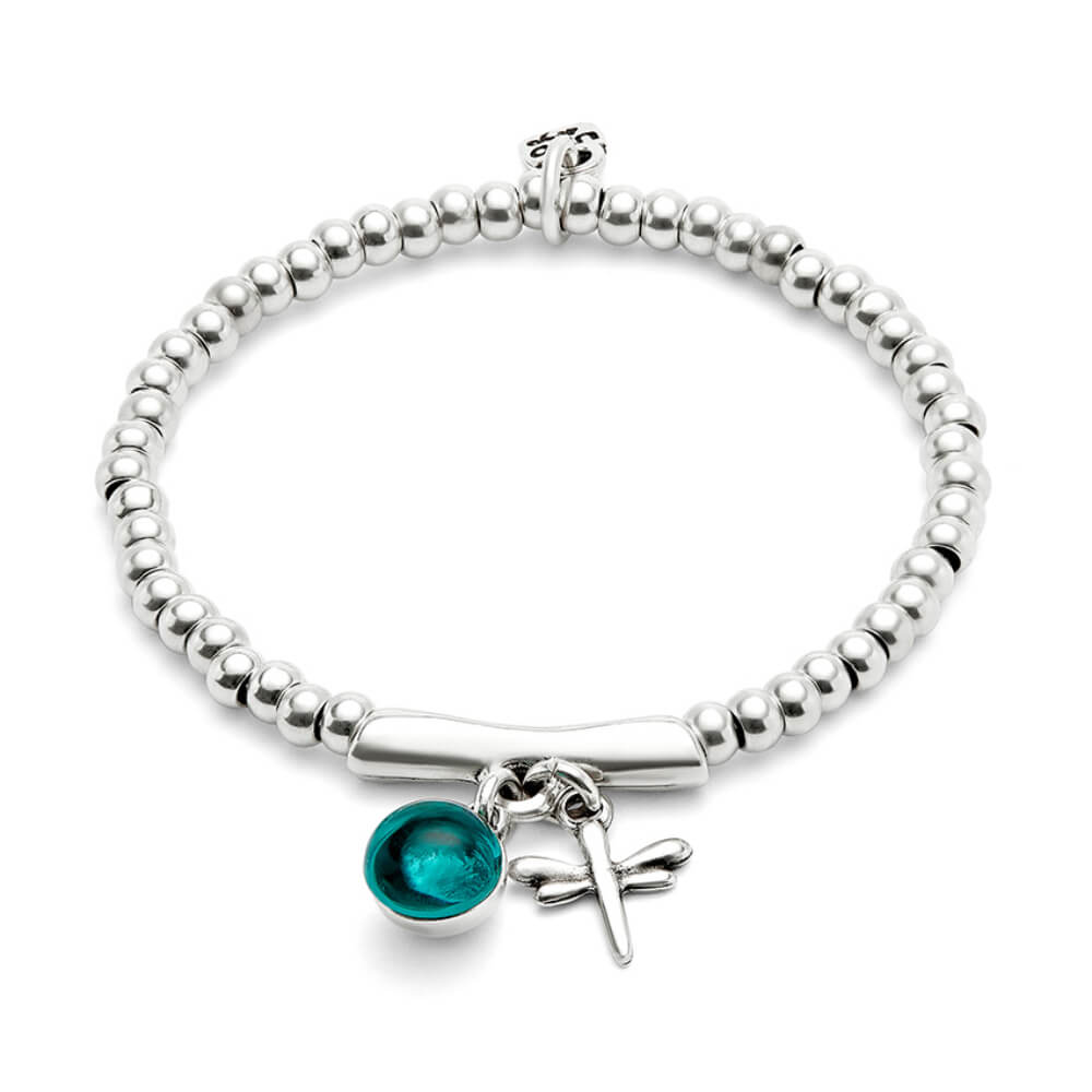 UNOde50 Sterling Silver - Plated Murano Glass and Dragonfly Bracelet - MococoUNOde50PUL2535VRDMTL0MBracelets