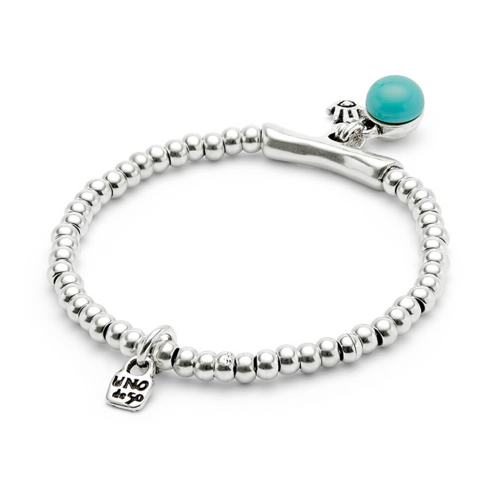 UNOde50 Sterling Silver - Plated Murano Glass and Hamsa Beaded Bracelet - MococoUNOde50PUL2534TURMTL0MBracelets
