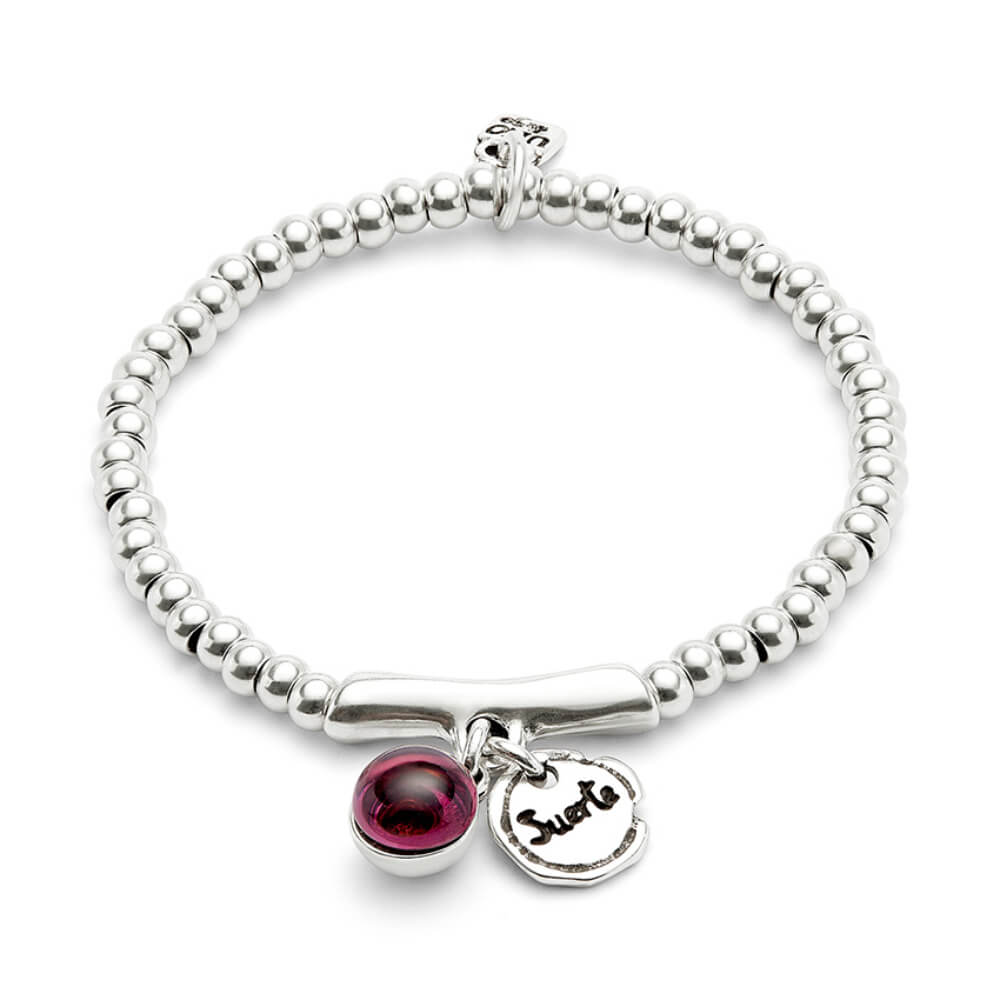 UNOde50 Sterling Silver - Plated Murano Glass and The Word Lucky Bracelet - MococoUNOde50PUL2536MORMTL0MBracelets