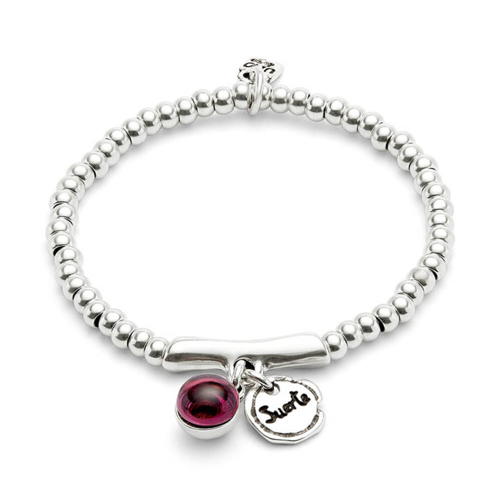 UNOde50 Sterling Silver - Plated Murano Glass and The Word Lucky Bracelet - MococoUNOde50PUL2536MORMTL0MBracelets