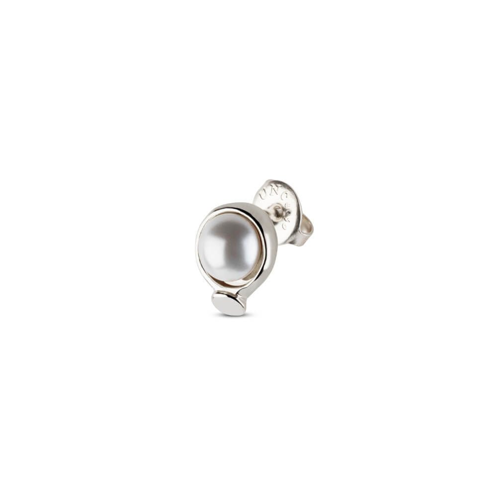 UNOde50 Sterling Silver - Plated Nailed Circle Pearl Piercing - MococoUNOde50Earrings