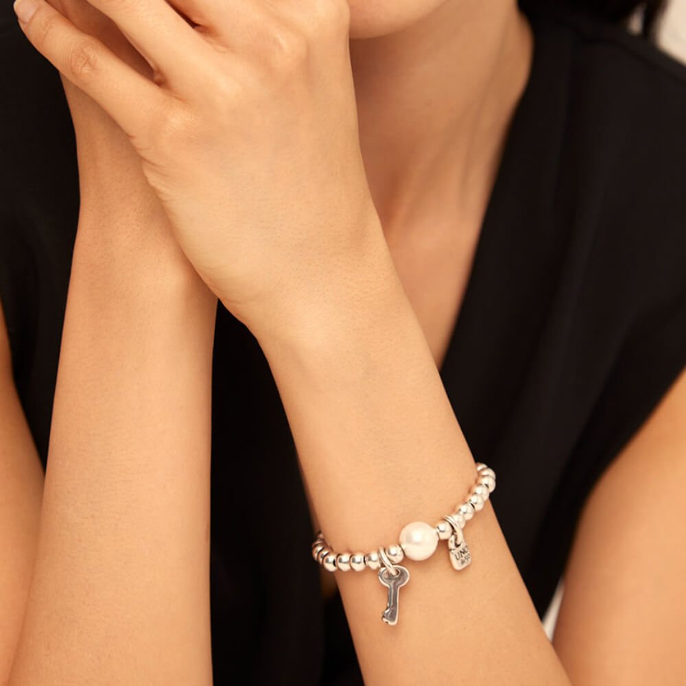 UNOde50 Sterling Silver - Plated Pearl Beaded Bracelet - MococoUNOde50PUL1523BPLMTL0LBracelets