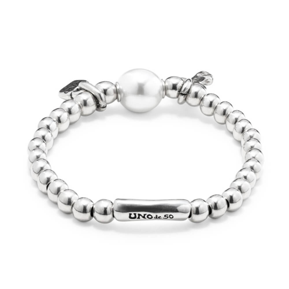 UNOde50 Silver Pearl Beaded Bracelet