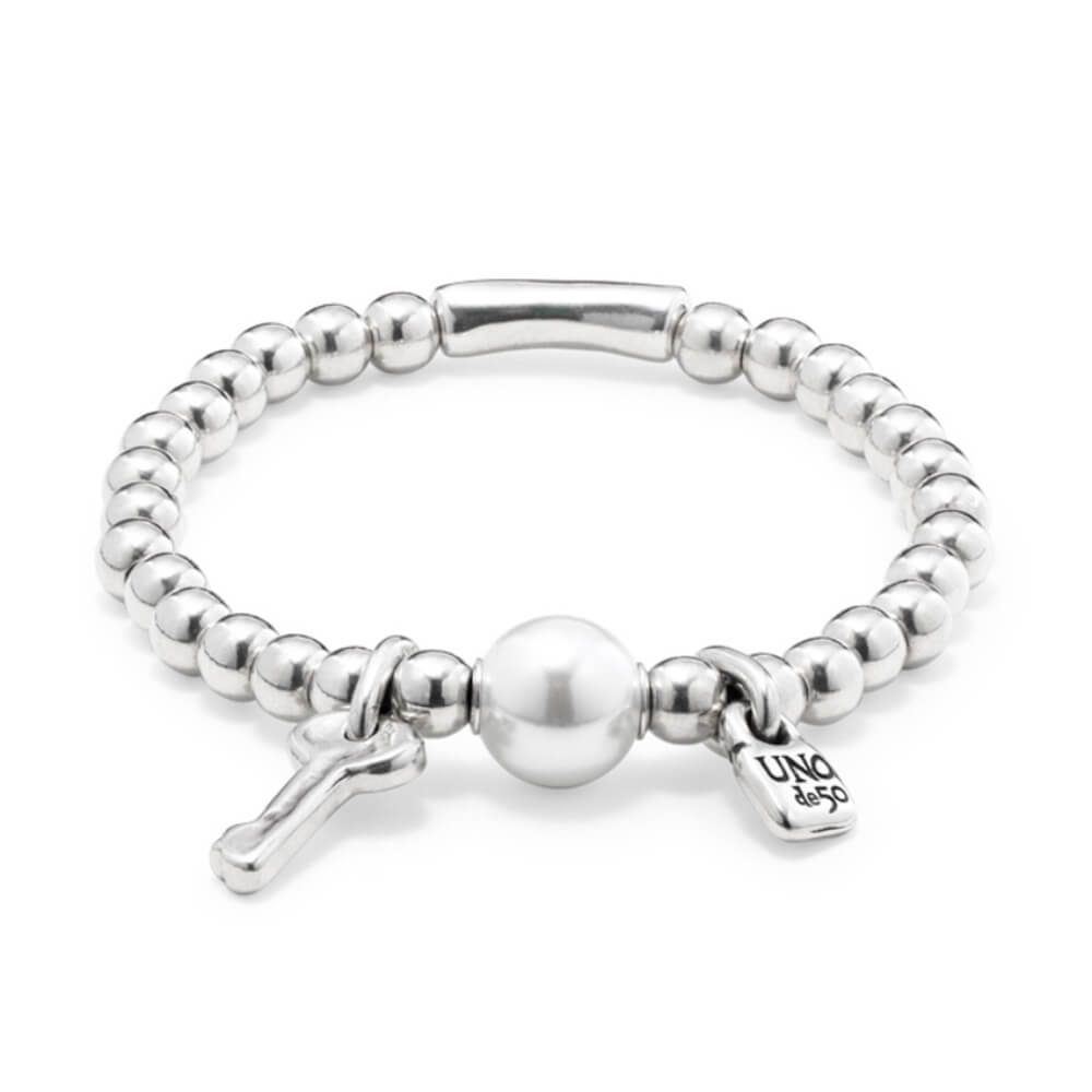 UNOde50 Sterling Silver - Plated Pearl Beaded Bracelet - MococoUNOde50PUL1523BPLMTL0LBracelets