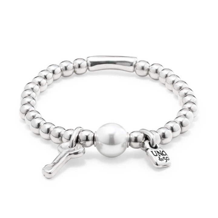 UNOde50 Sterling Silver - Plated Pearl Beaded Bracelet - MococoUNOde50PUL1523BPLMTL0LBracelets