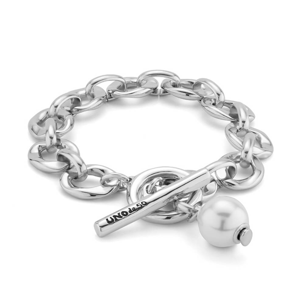 UNOde50 Sterling Silver - Plated Pearl Link Bracelet - MococoUNOde50PUL2365BPLMTL0MBracelets