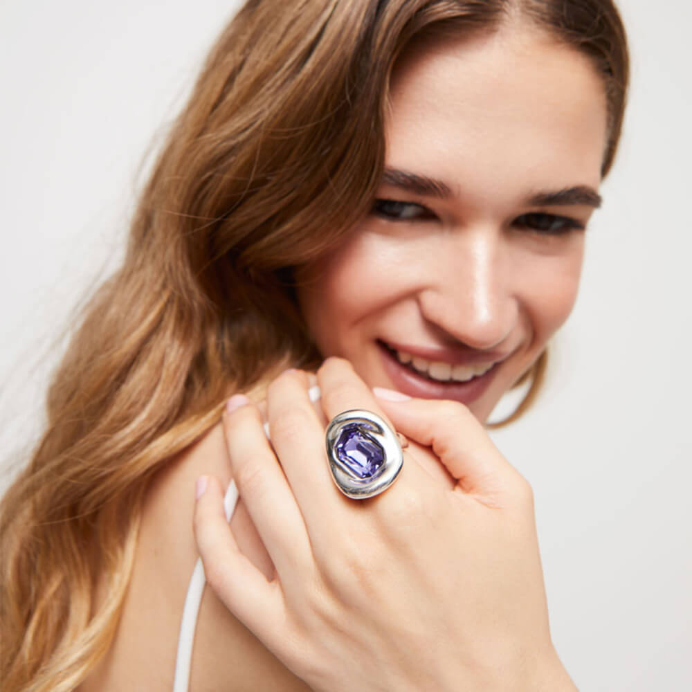 UNOde50 Sterling Silver - Plated Purple Crystal Ring - MococoUNOde50ANI0826MORMTL12Rings