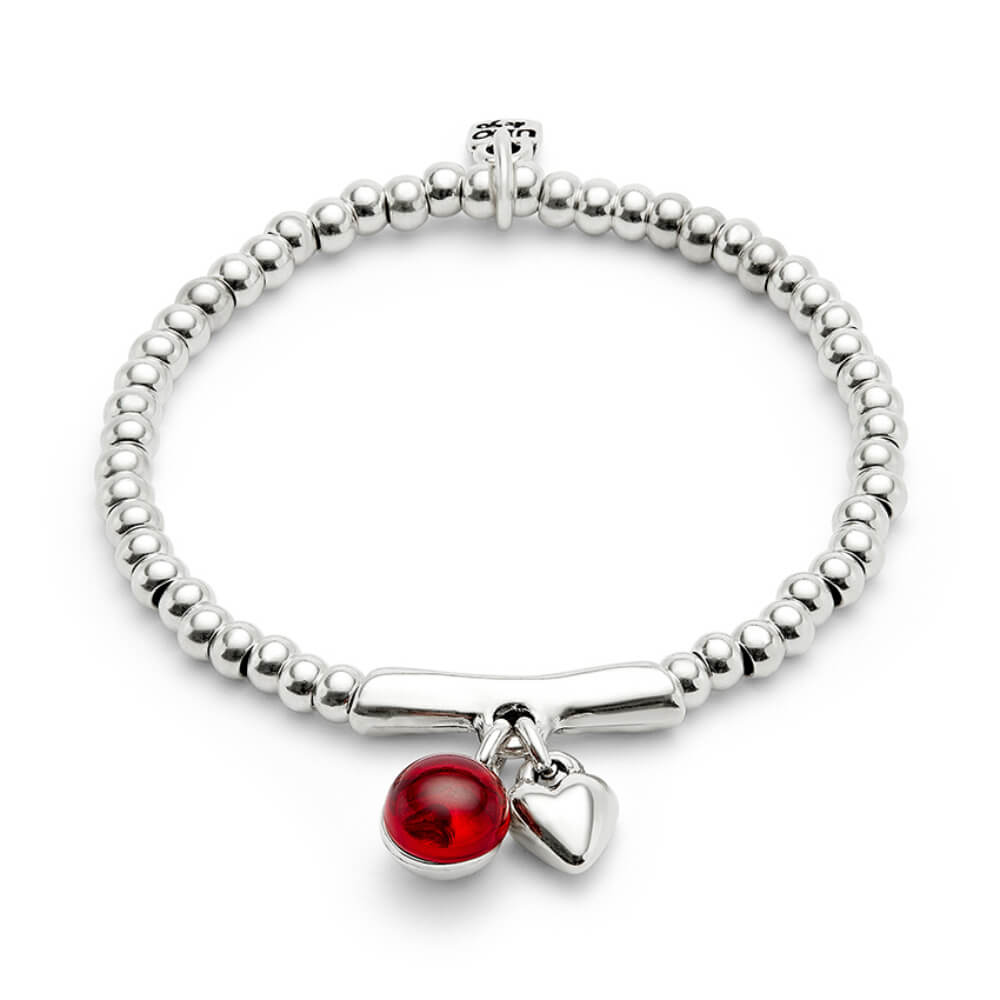 UNOde50 Sterling Silver - Plated Red Murano Glass Beaded Bracelet - MococoUNOde50PUL2533ROJMTL0MBracelets