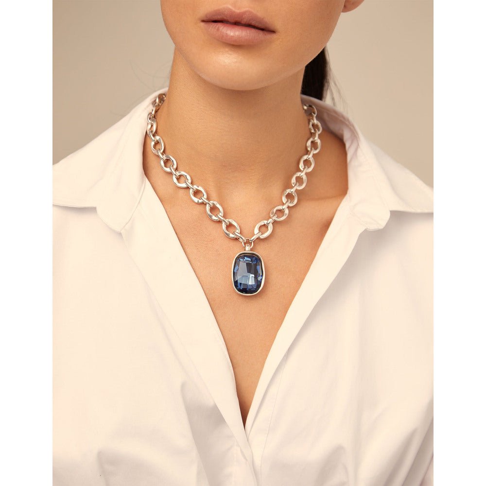 UNOde50 Sterling Silver - Plated Short Necklace And Crystal - MococoUNOde50COL1567AZUMTLNecklace