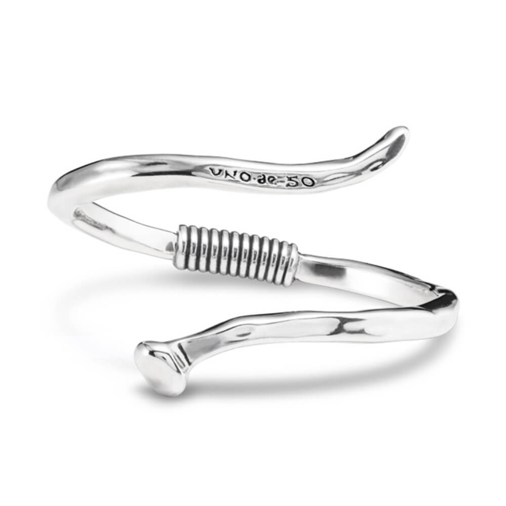 UNOde50 Sterling Silver - Plated Spiral - Shaped Nail Bangle Bracelet - MococoUNOde50PUL1412MTL0000MBracelets