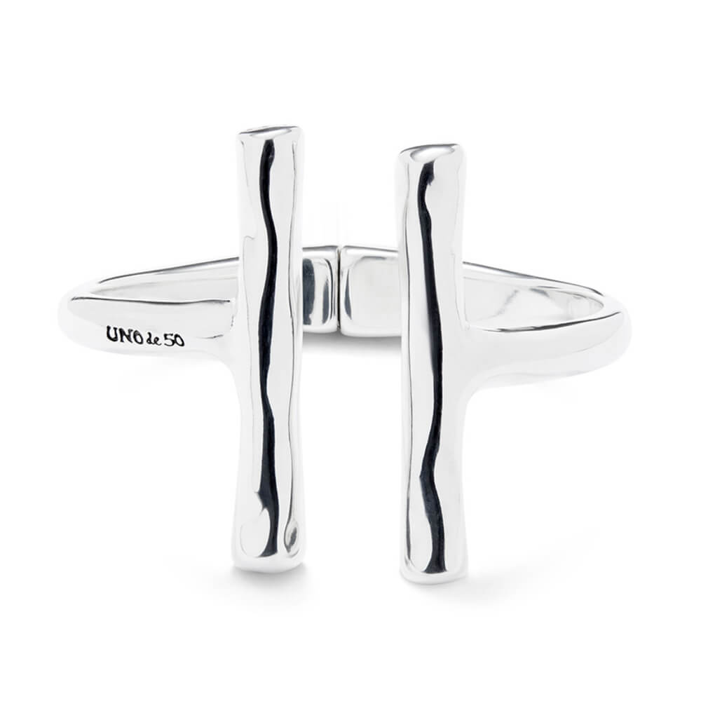 UNOde50 Sterling Silver - Plated Two Long Tubes Bangle Bracelet - MococoUNOde50PUL2444MTL0000MBracelets