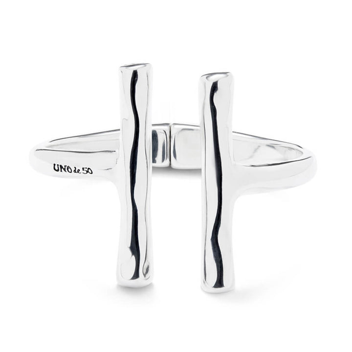 UNOde50 Sterling Silver - Plated Two Long Tubes Bangle Bracelet - MococoUNOde50PUL2444MTL0000MBracelets